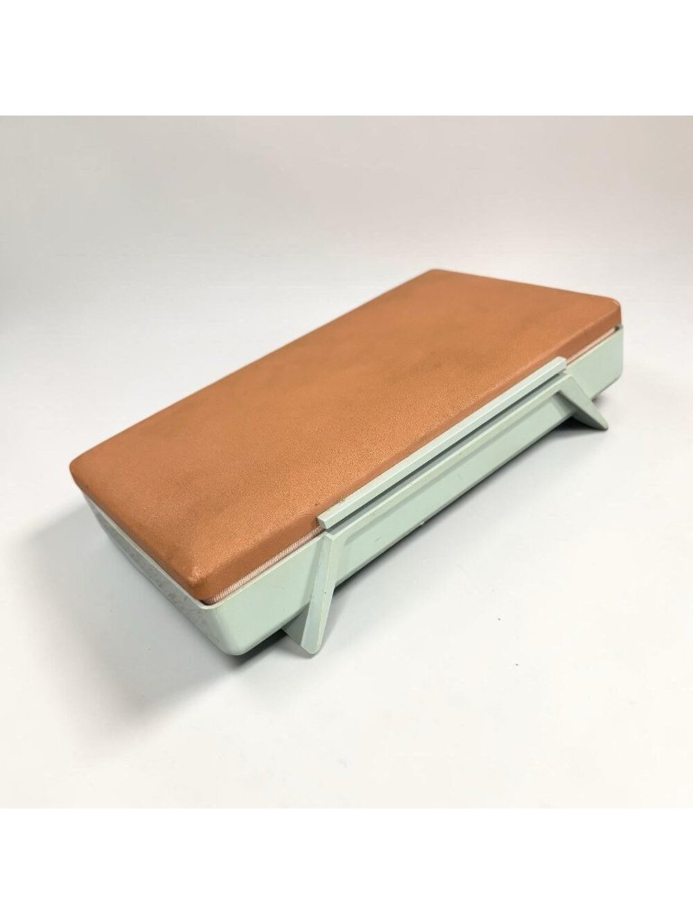 Vintage Farrington Mod Jewelry Box Mid Century Pink Velvet Interior Vanity 1960s